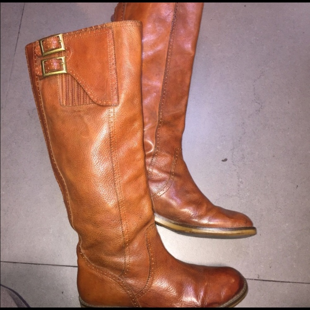 Lucky Brand Tall Cognac Leather Boots